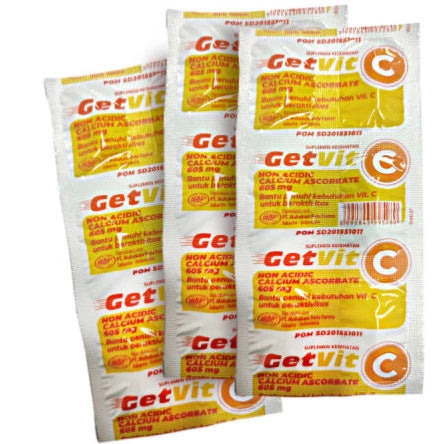 Getvit C 1000 mg untuk Memelihara Daya Tahan Tubuh (6 Kaplet)